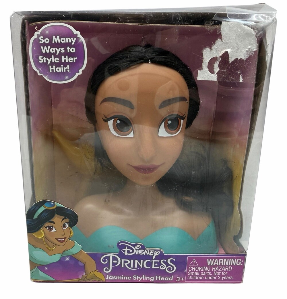 Disney Princess Jasmine Styling Head Just Play Doll Hair Brush NEW Damaged Box